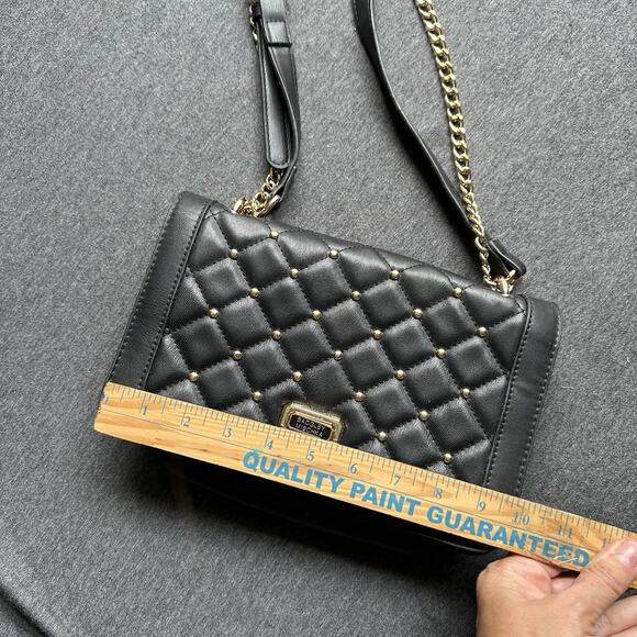 Badgley Mischka Studded Quilted Crossbody Bag/Handbag Size 9" x 7" Vegan - Picture 4 of 11